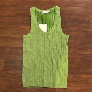 Shimmery green Zara tank